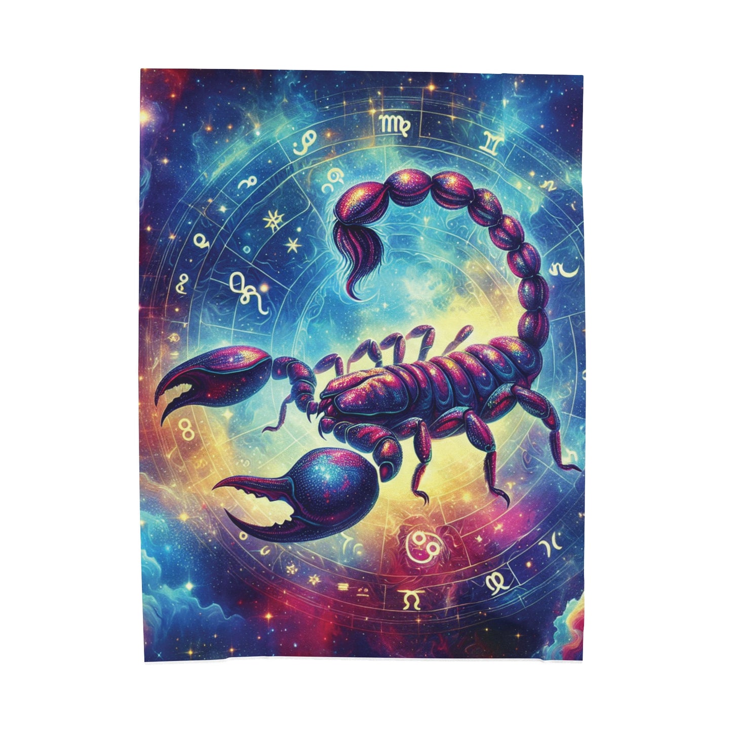 Scorpio Vibes Colorful Plush Blanket - Bold Zodiac Comfort