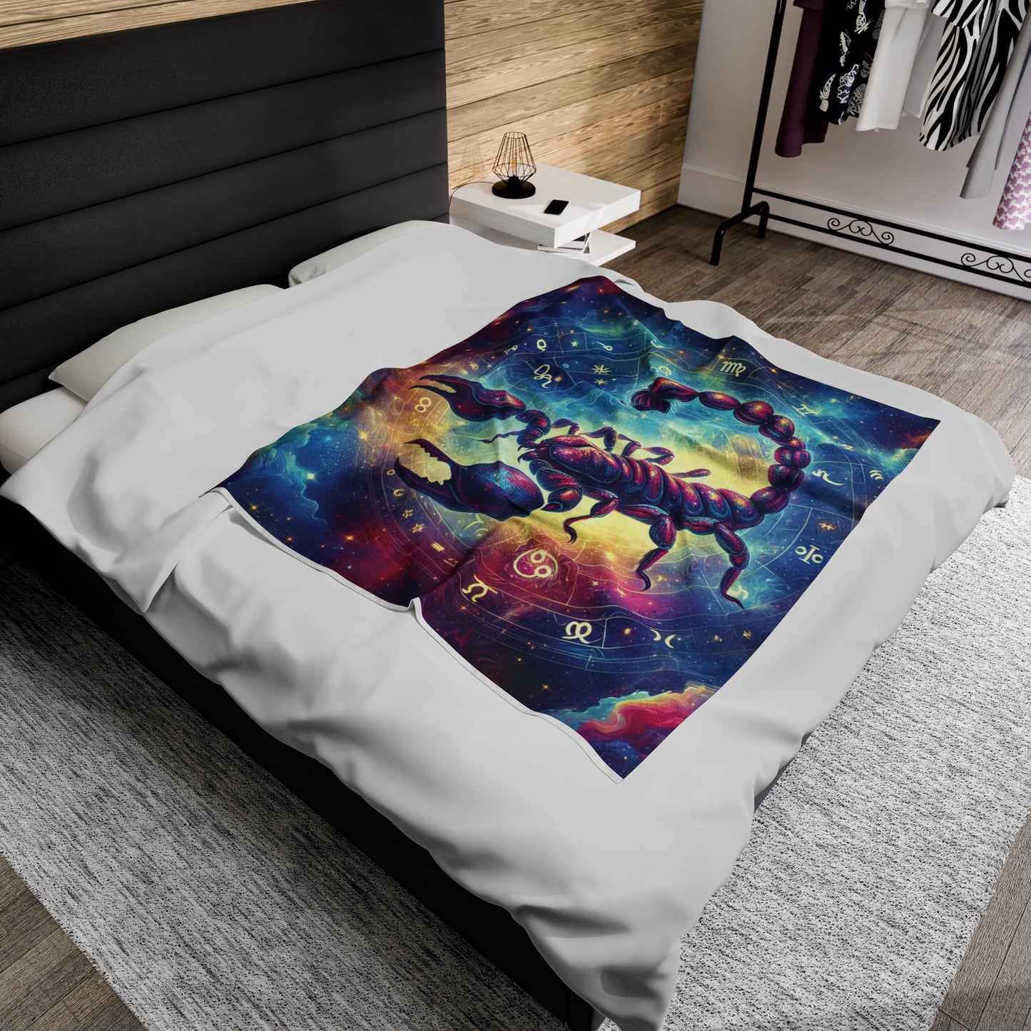 Scorpio Vibes Colorful Plush Blanket - Bold Zodiac Comfort