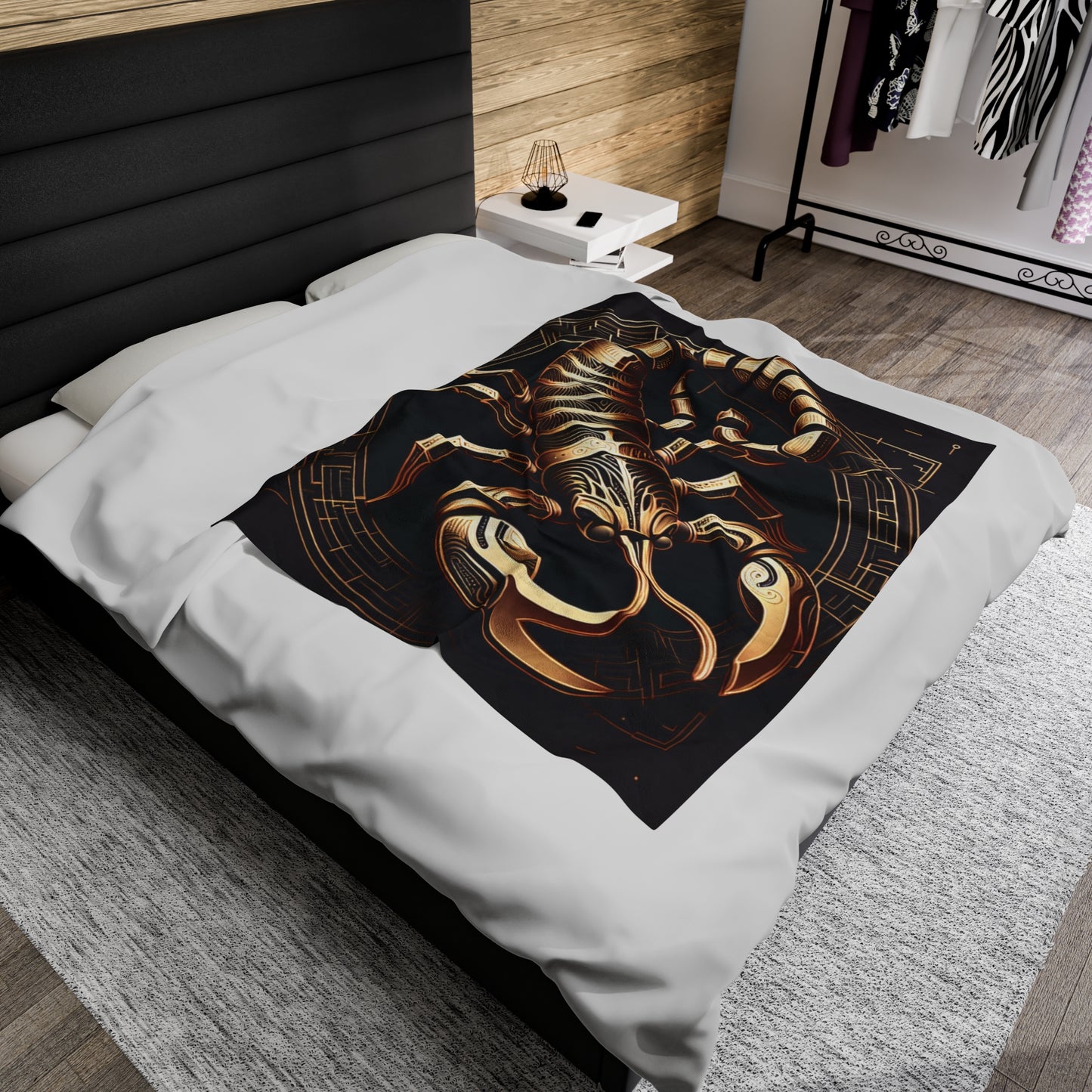 Scorpio Mystique Black Plush Blanket - Cozy Zodiac Comfort