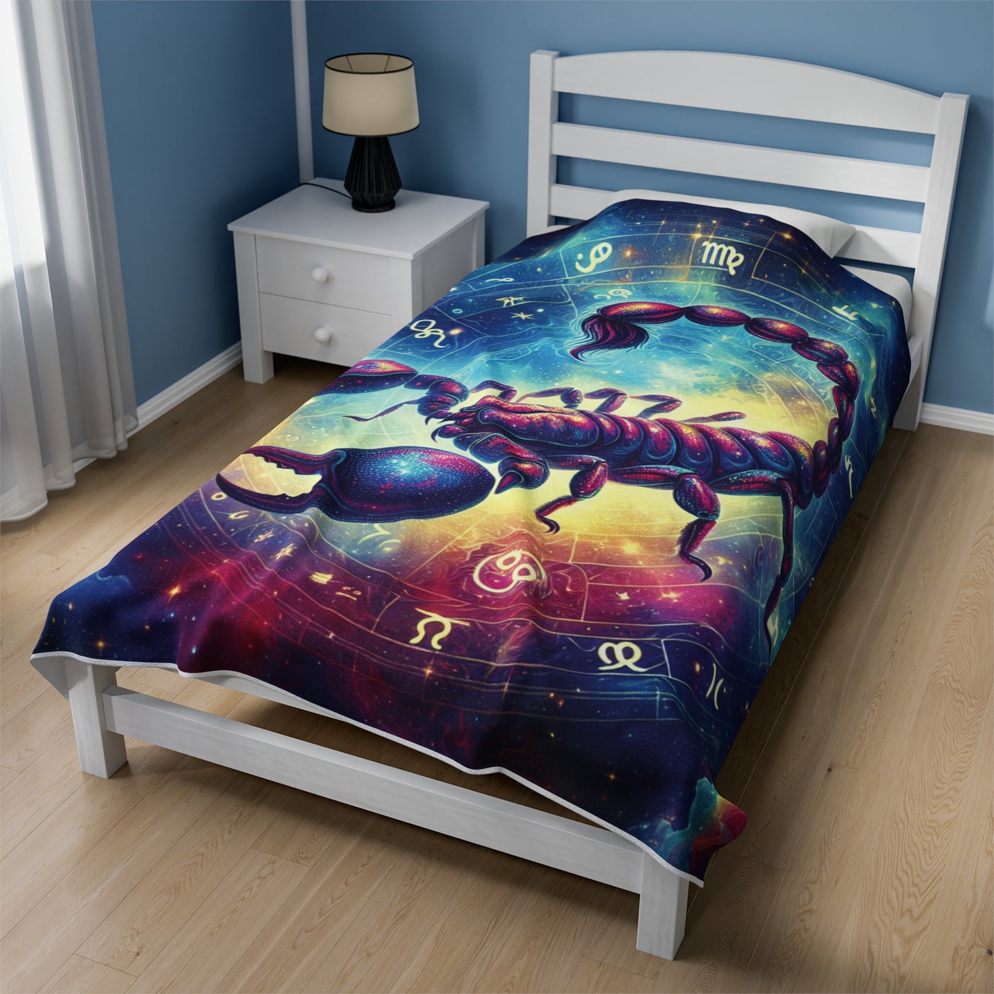 Scorpio Vibes Colorful Plush Blanket - Bold Zodiac Comfort