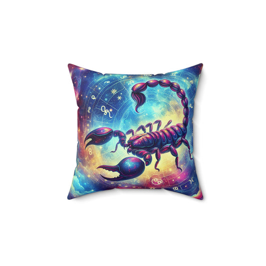 Scorpio Vibes Colorful Square Pillow - Bold Zodiac Comfort