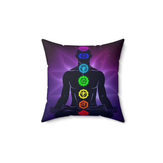 Seven Chakra Meditation Square Pillow - Cozy Energy Alignment