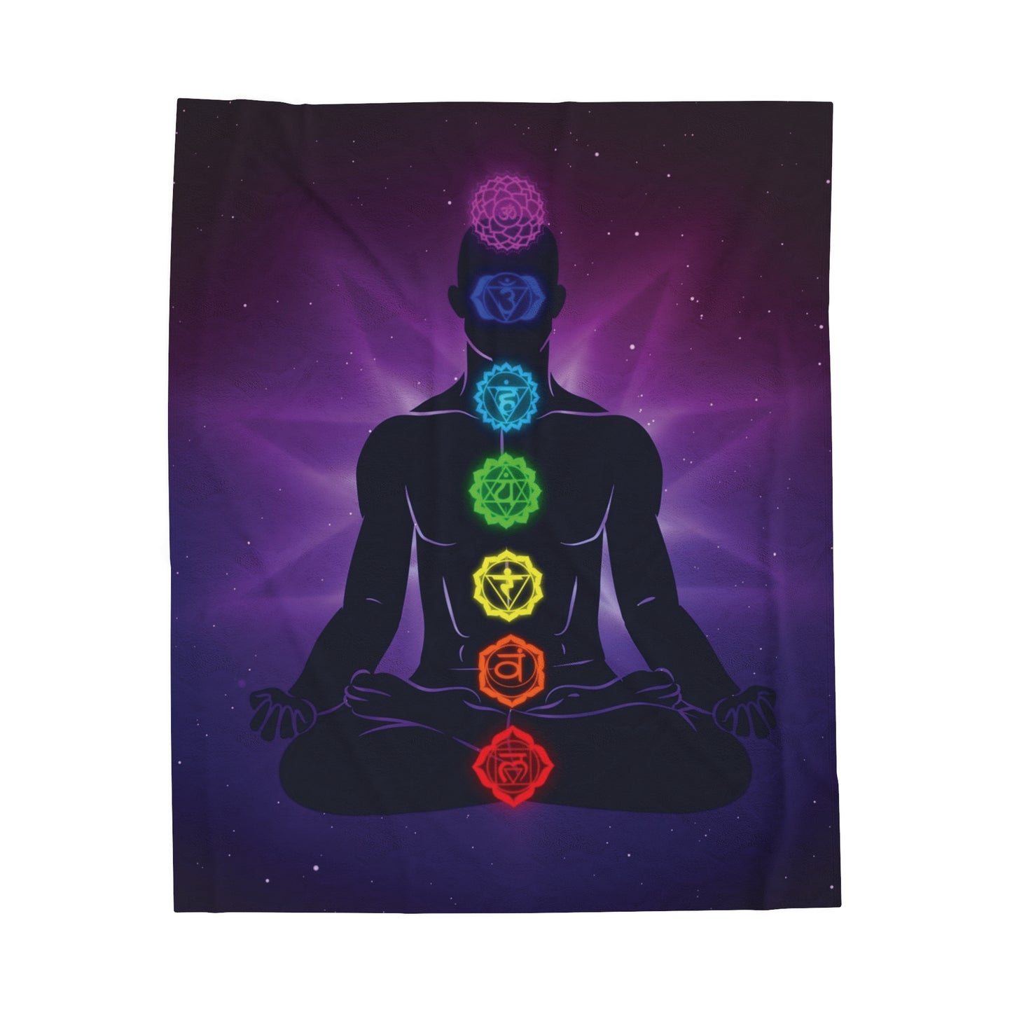 Seven Chakra Meditation Plush Blanket - Cozy Energy Alignment