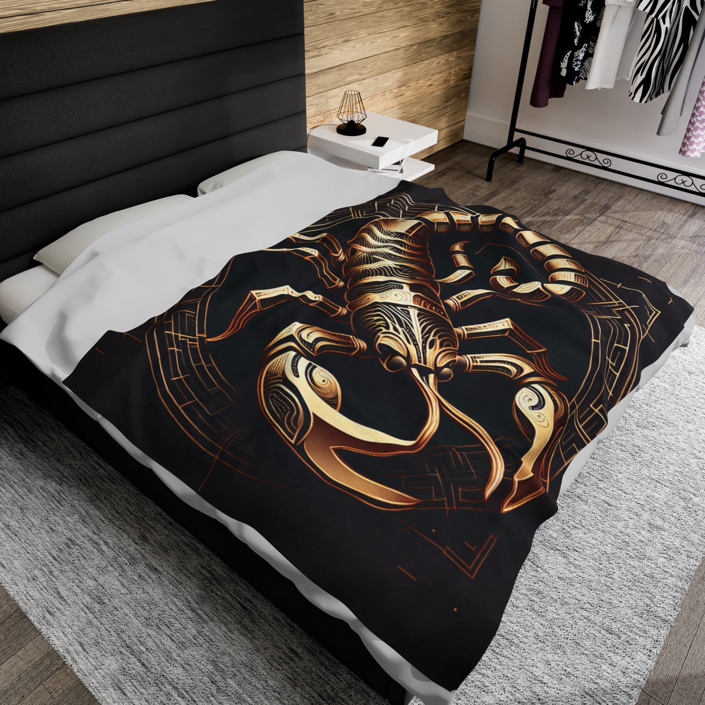 Scorpio Mystique Black Plush Blanket - Cozy Zodiac Comfort