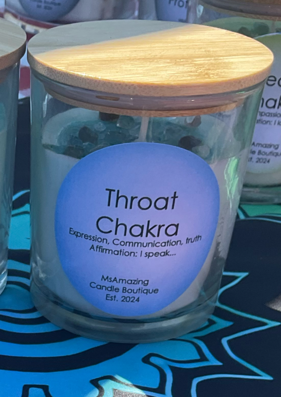 Throat Chakra Healing Candle